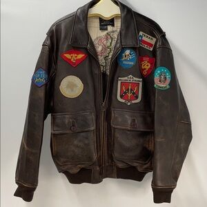 AVIREX TYPE G-1 US NAVY LEATHER BOMBER JACKET 7823 FTL-03-067